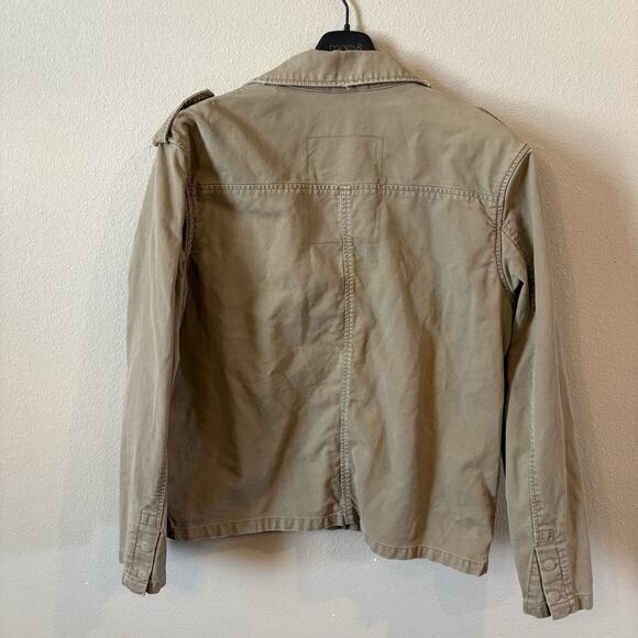 Vintage Old Navy Chore Coat Jacket Mens Lrg Work Canvas Utility Pockets Tan Y2K - Picture 2 of 16